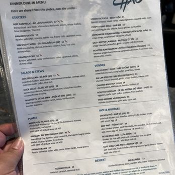 Chao - Menu - Asian Fusion Near Me - Honolulu, Hawaii