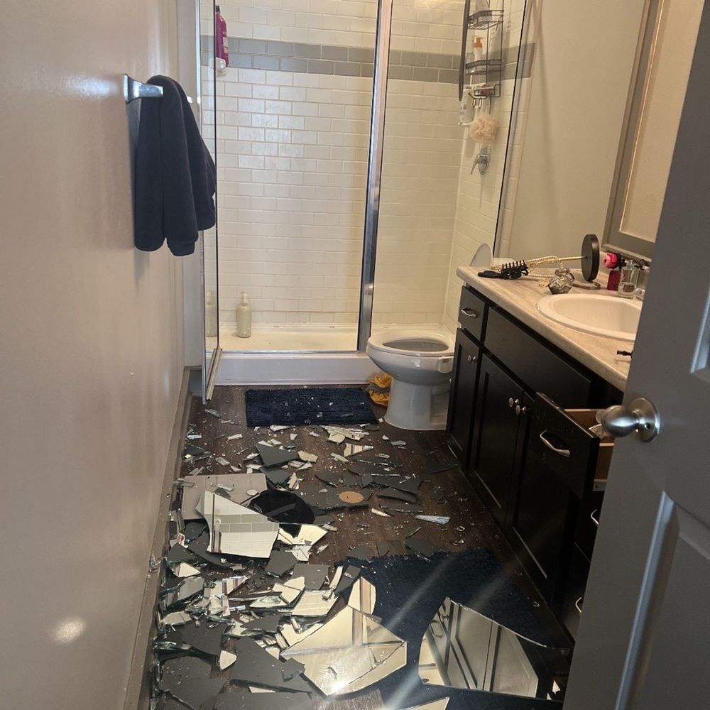 Example A- also the wall was never fixed wonder who's gonna pay for that