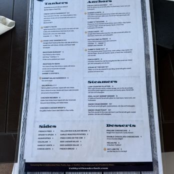 Tubby's Tank House - Menu - Seafood Near Me - Savannah, Georgia
