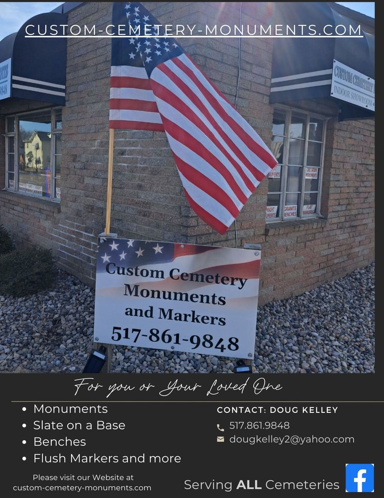 CUSTOM CEMETERY MONUMENTS AND MARKERS Updated May 2024 202 E Grand