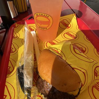 OG Smash Burger - Double Burger with pink lemonade - Burgers Near Me - Glendale, California