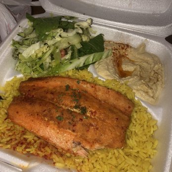 Mezzaterranean - Salmon Filet plate - $16.99 (no refund issued) - Lebanese Near Me - Rancho Cucamonga, California