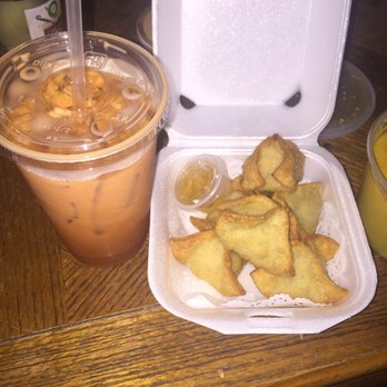 Chaba Thai Kitchen - Cream cheese puffs and Thai iced tea - Thai Near Me - San Diego, California