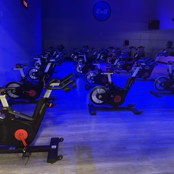 EōS Fitness - Blue LED backlit Spinning Room, EOS Fitness Gym, off Ehrlich & Veterans, Citrus Park Area by Westchase, Tampa - Gyms Near Me - Tampa, Florida