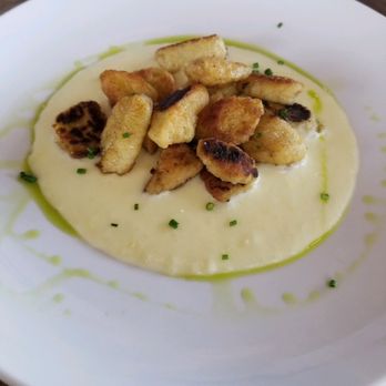 Farmers Grain Kitchen + Cellar - Gnocchi on a mashed potato sauce which made our mouths cuss it was so freaking delicious. - New American Near Me - Edmond, Oklahoma Farmers Grain Kitchen + Cellar - Gnocchi on a mashed potato sauce which made our mouths cuss it was so freaking delicious. - New American Near Me - Edmond, Oklahoma