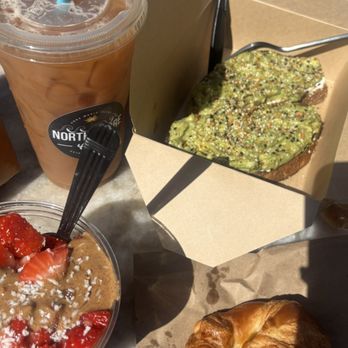 North Shore Cafe - iced vanilla almond milk chai(huge!!), plain croissant, dragon fruit bowl, everything avocado toast. - Coffee & Tea Near Me - Anna Maria, Florida North Shore Cafe - iced vanilla almond milk chai(huge!!), plain croissant, dragon fruit bowl, everything avocado toast. - Coffee & Tea Near Me - Anna Maria, Florida
