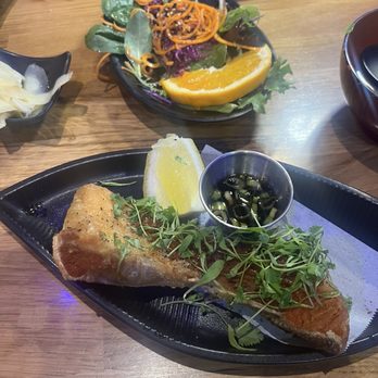 Sushi Damu - Salmon collar & House Salad - Sushi Bars Near Me - Tustin, California