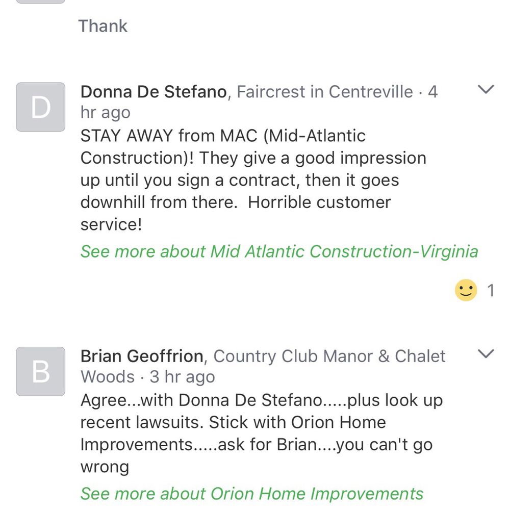 Mid Atlantic Construction Of Virginia - Recent post on NextDoor. - Roofing Near Me - Gainesville, Virginia Mid Atlantic Construction Of Virginia - Recent post on NextDoor. - Roofing Near Me - Gainesville, Virginia
