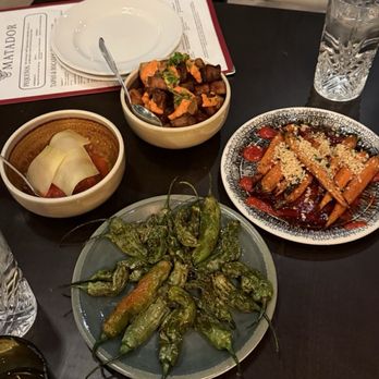 Matador - Patatas Bravas, carrots, meatballs, and shishito peppers - Spanish Near Me - Carmel, Indiana