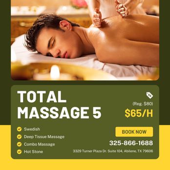 Total Massage 5 - Massage Therapy Near Me - Abilene, Texas Total Massage 5 - Massage Therapy Near Me - Abilene, Texas
