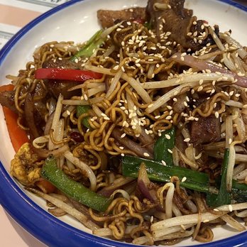 Kong Sihk Tong - XO Sauce Fried Instant Noodle with Pork chop - Hong Kong Style Cafe Near Me - Flushing, New York Kong Sihk Tong - XO Sauce Fried Instant Noodle with Pork chop - Hong Kong Style Cafe Near Me - Flushing, New York