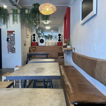 Red Window Coffee - Inside facing music setup - Coffee & Tea Near Me - Sherman Oaks, California