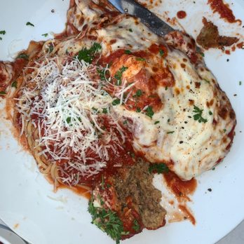 MA'S Italian Kitchen - Baked Eggplant Parmigiana w/ spaghettini - Italian Near Me - Burbank, California