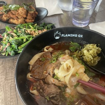 Flaming Ox - Mala soup noodle (thick noodle) - Taiwanese Near Me - San Jose, California Flaming Ox - Mala soup noodle (thick noodle) - Taiwanese Near Me - San Jose, California