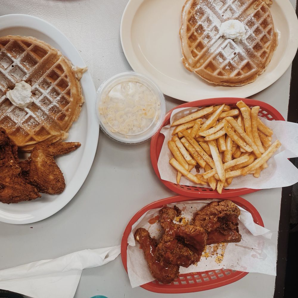 Keith’s Chicken N Waffles - 2 piece Chicken Breast, wing and 3 piece chicken leg, breast, Mac and cheese, koolaid, fries - Southern Near Me - Daly City, California
