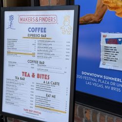 Makers & Finders - Menu and current hours - May 28, 2025