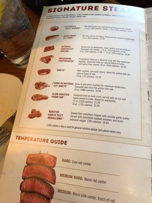 Menu photo 1 Outback Steakhouse Highlands Ranch, CO