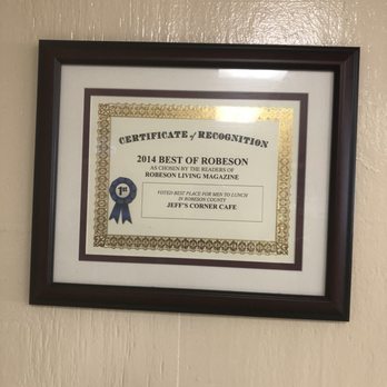 Jeff's Corner Cafe - They had severe of these awards - Breakfast & Brunch Near Me - Lumberton, North Carolina Jeff's Corner Cafe - They had severe of these awards - Breakfast & Brunch Near Me - Lumberton, North Carolina