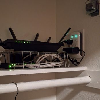 Main Tech Systems - Completed work. I separated the router from the switch to disburse heat and plugged a surge protector. - Home Theatre Installation Near Me