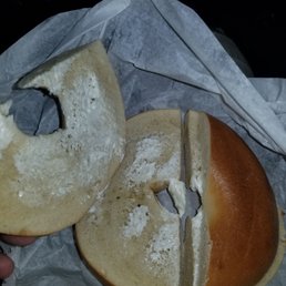 This place SUCKS. IF u like shitty food go there. This is my bagel with butter.  Bagel tastes like its 3 days old.