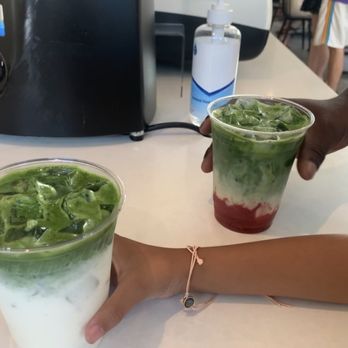 Ceremony - Iced matcha and Iced Strawberry Matcha - Tea Rooms Near Me - Providence, Rhode Island