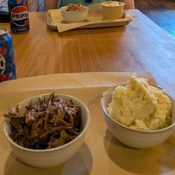 Strum's BBQ - Brisket / mashed; Pulled pork / potato salad