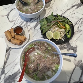iPho by Saigon - Two pho combos (p1) & pork egg rolls - Vietnamese Near Me - Saint Paul, Minnesota