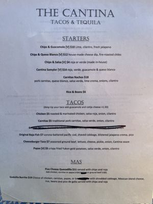 Menu photo 1 The Cantina - Tacos & Tequila Charlevoix, MI Menu photo 1 The Cantina - Tacos & Tequila Charlevoix, MI