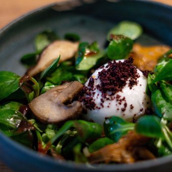 Fulgurances l'Adresse - Mushrooms, greens, parsnip, sumac - French Near Me - Paris, 75 Fulgurances l'Adresse - Mushrooms, greens, parsnip, sumac - French Near Me - Paris, 75