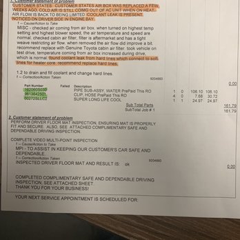 Performance Toyota Bountiful - Invoice for repairing coolant lines - Car Dealers Near Me - Bountiful, Utah Performance Toyota Bountiful - Invoice for repairing coolant lines - Car Dealers Near Me - Bountiful, Utah