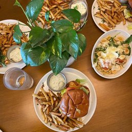 spicy chicken sandwich, 214 burger, and the orecchiette pasta spicy chicken sandwich, 214 burger, and the orecchiette pasta