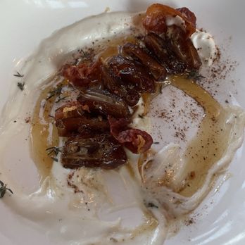 Uva Wine Bar - Dates and bacon with a honey drizzle over whipped goat cheese - Wine Bars Near Me - Colorado Springs, Colorado Uva Wine Bar - Dates and bacon with a honey drizzle over whipped goat cheese - Wine Bars Near Me - Colorado Springs, Colorado