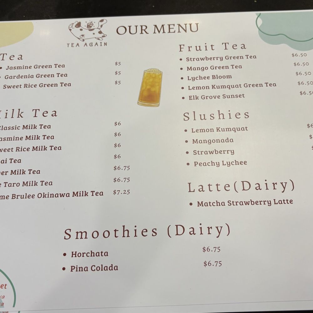Tea Again - Drink menu - Bubble Tea Near Me - Elk Grove, California Tea Again - Drink menu - Bubble Tea Near Me - Elk Grove, California