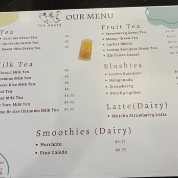 Tea Again - Drink menu - Bubble Tea Near Me - Elk Grove, California Tea Again - Drink menu - Bubble Tea Near Me - Elk Grove, California