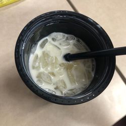 Starbucks - My milk with caramel and a shitty excuse for a Carmel macchiato.