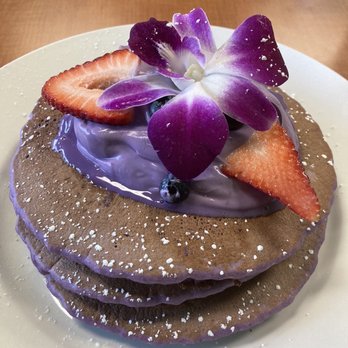 Guieb Cafe - Ube Mascarpone Pancakes - New American Near Me - Honolulu, Hawaii