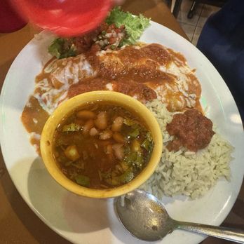 Neca’s Mason - Chicken Enchiladas Al Carbon of course dad red salsa - Mexican Near Me - Katy, Texas