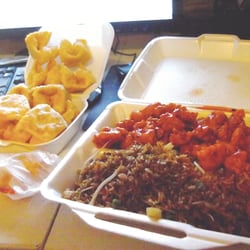 China Cook - Orange Chicken combo with crab ragoon.