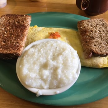 Stack'em High Pancakes & So Forth - Veggie omelet with wheat toast and grits - Pancakes Near Me - Kill Devil Hills, North Carolina Stack'em High Pancakes & So Forth - Veggie omelet with wheat toast and grits - Pancakes Near Me - Kill Devil Hills, North Carolina
