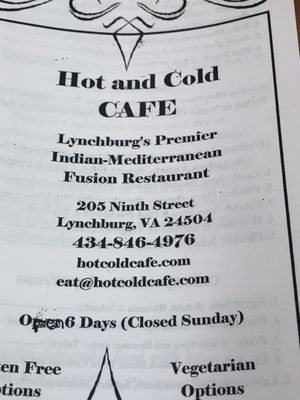 Menu photo 8 Hot and Cold Cafe Lynchburg, VA Menu photo 8 Hot and Cold Cafe Lynchburg, VA