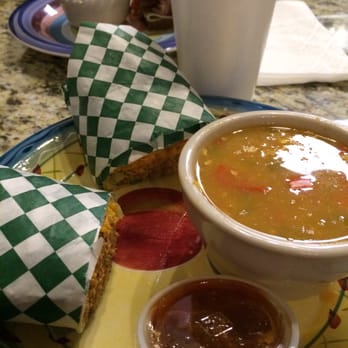 Hugs Cafe - Pulled Pork Burrito with a cup of green chili corn soup! - Salad Near Me - McKinney, Texas Hugs Cafe - Pulled Pork Burrito with a cup of green chili corn soup! - Salad Near Me - McKinney, Texas