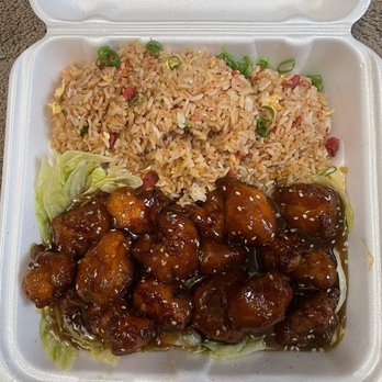 Bamboo Gardens - Sesame Chicken With Pork Fried Rice - Chinese Near Me - Clarkston, Washington