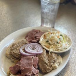 Corned Beef and Chopped Liver sandwich