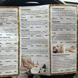 Rain Salon and Day Spa - Here is the menu with the options.