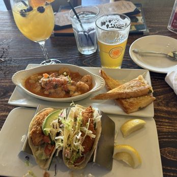 The Fish Hopper - Spicy shrimp scampi, fish tacos, white peach sangria, dust bowl hazy IPA - Seafood Near Me - Monterey, California