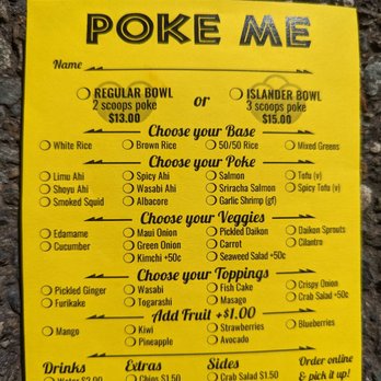 Poke Me - Menu 6/2022 - Poke Near Me - Kirkland, Washington Poke Me - Menu 6/2022 - Poke Near Me - Kirkland, Washington