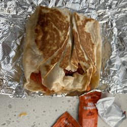 Del Taco - Breakfast Toasted Wrap - this is small and no bacon - nothing like the menu picture