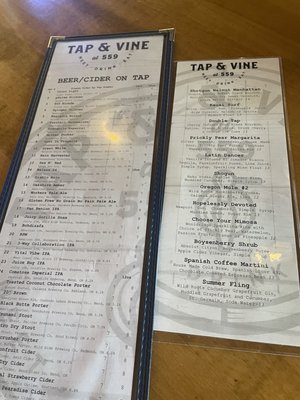 Menu photo 3 Tap & Vine at 559 Medford, OR