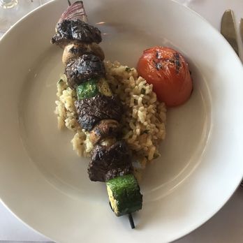 La Finestra - Hangar steak kabobs with risotto. - Italian Near Me - Moraga, California La Finestra - Hangar steak kabobs with risotto. - Italian Near Me - Moraga, California