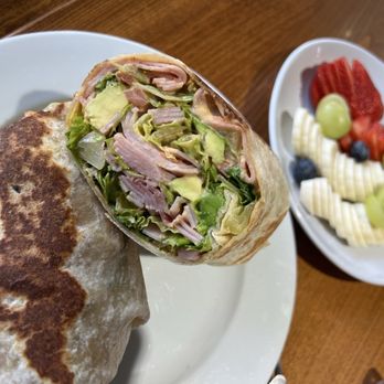 Old Town Caffe - Bacon and ham wrap served with a side of fruits - Coffee & Tea Near Me - Pasadena, California Old Town Caffe - Bacon and ham wrap served with a side of fruits - Coffee & Tea Near Me - Pasadena, California